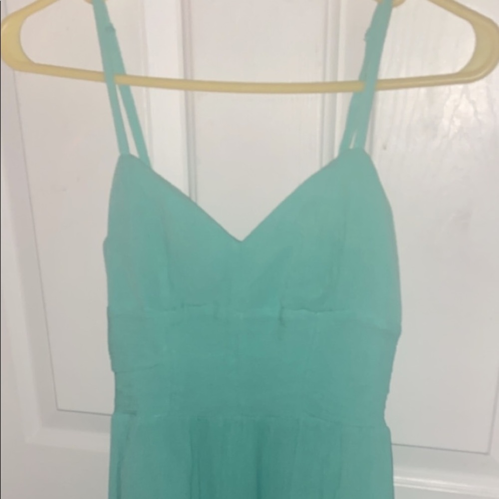 Teal mini flared out dress 💕